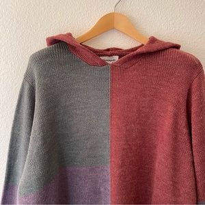 Serengeti Wool-Blend Colorblock Patchwork Pullover Hoodie Sweater Plus Size 3X